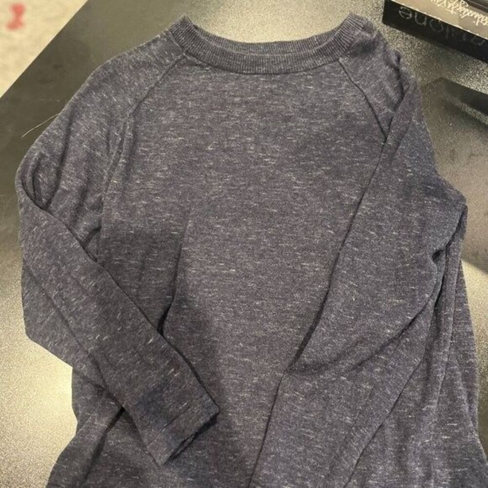 Art of Rhetoric Mens Medium Plain Crew Neck Sweater Gray Blue Long Sleeves